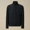FLEECE KNIT HALF ZIP SWEATER - BLUE