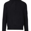 FLEECE KNIT POLO SWEATER - BLACK