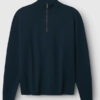 HALF-ZIP KNIT SWEATER - NAVY