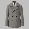 DOUBLE BREASTED PEA COAT - MILK